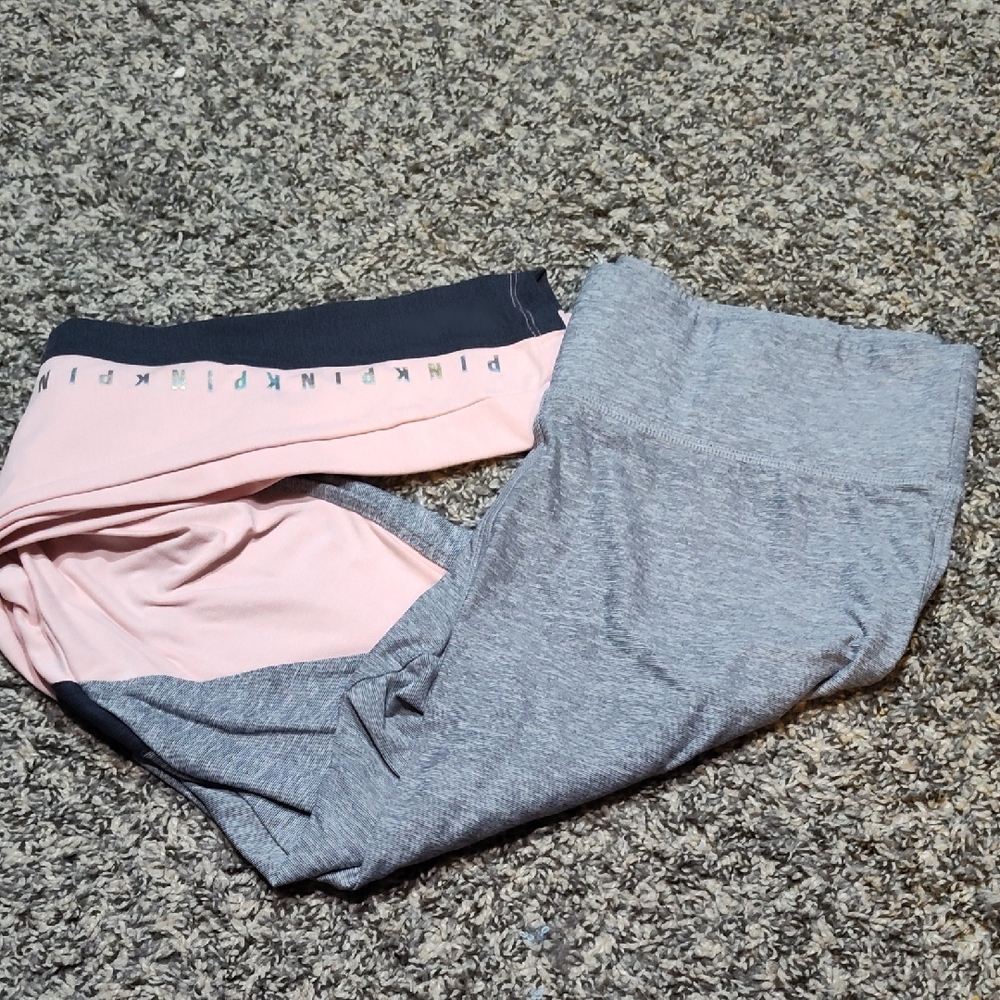 PINK Victoria's Secret Leggings in Soft Pink and Gray